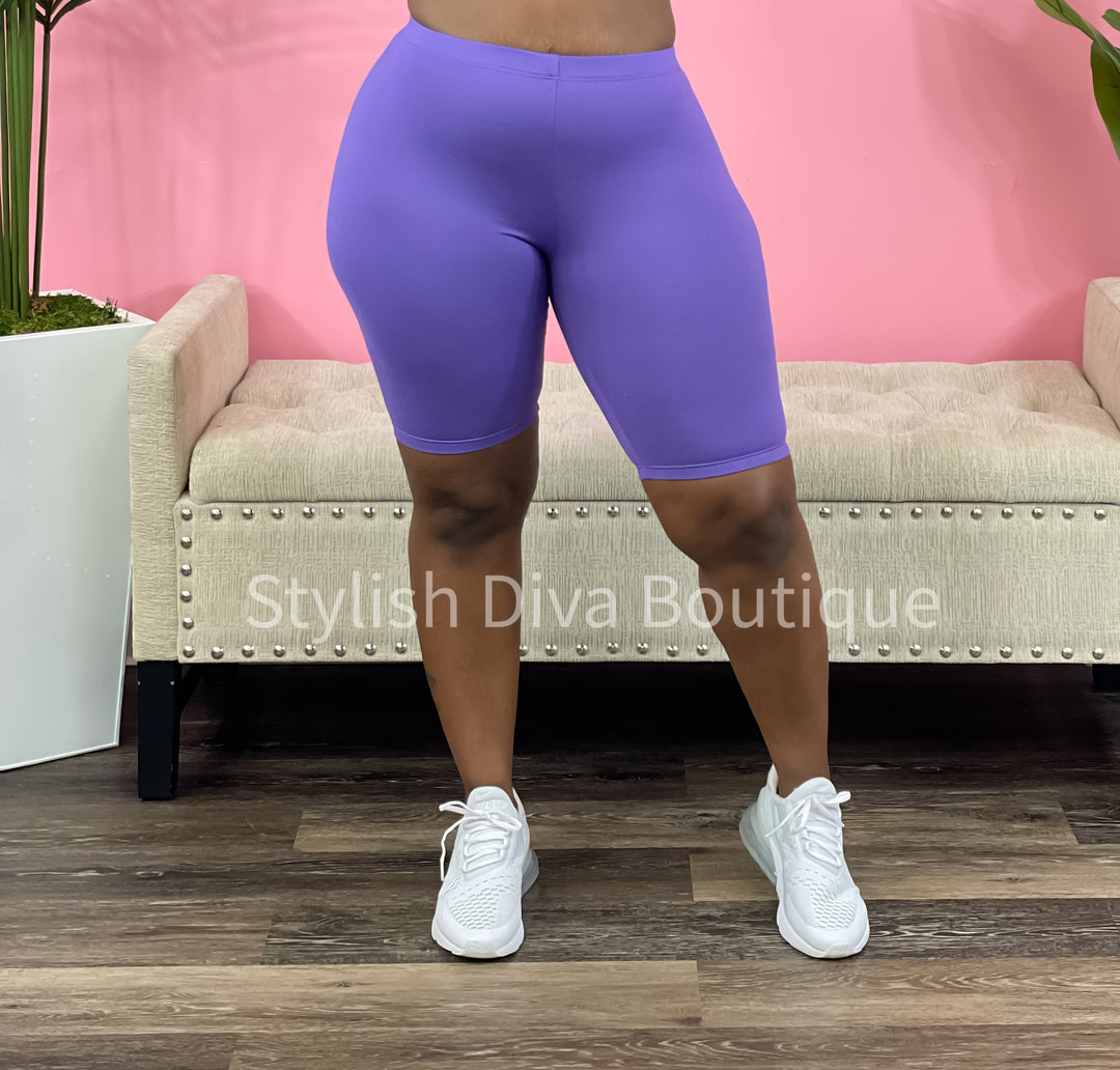 Butter Soft Biker Shorts up to 3XL (Purple)