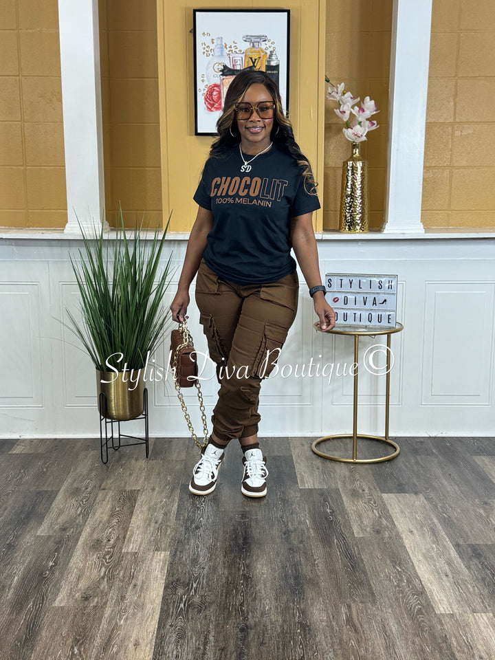 Sienna Cargo Joggers (Chocolate Brown)