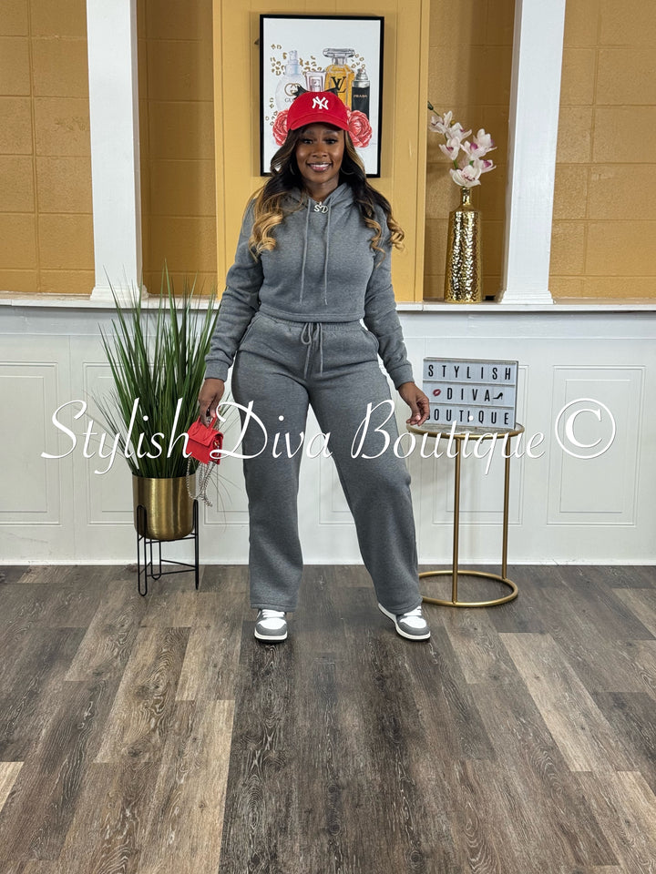 Comfort Mode Pullover Fleece Set (Charcoal Heather Grey)