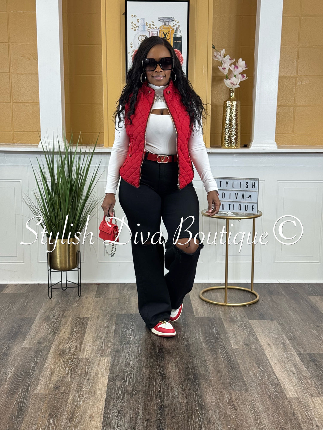 London Straight Leg Distressed Jeans (Black)