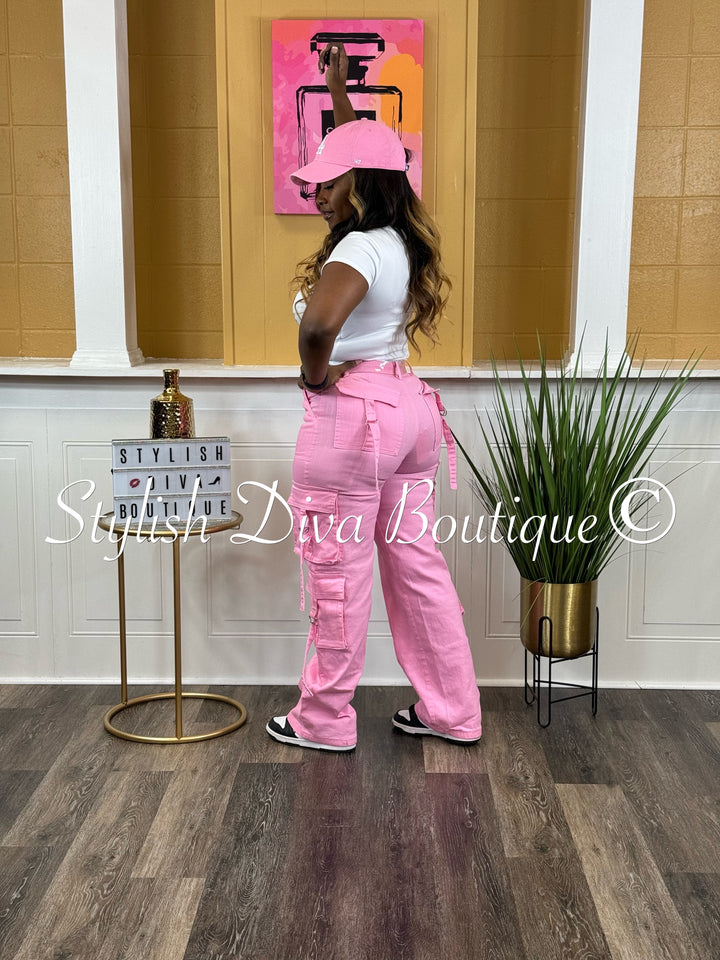 Ready or Not Cargo Pants (Pink)