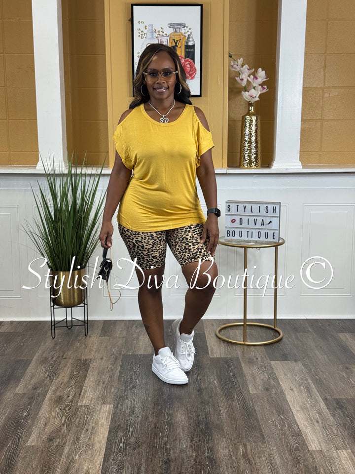 Bold Instincts Biker Set (Mustard/Leopard)