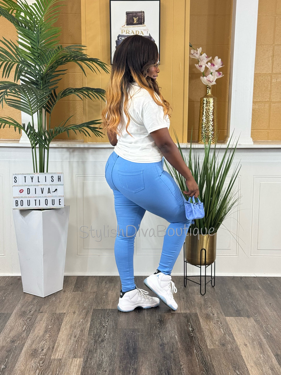 So Curvy Stretch Skinny Jeans up to 2XL (Columbia Blue)