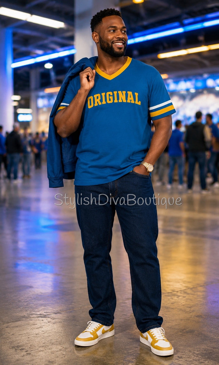 ORIGINAL Varsity Tee (Royal Blue/Gold/White)
