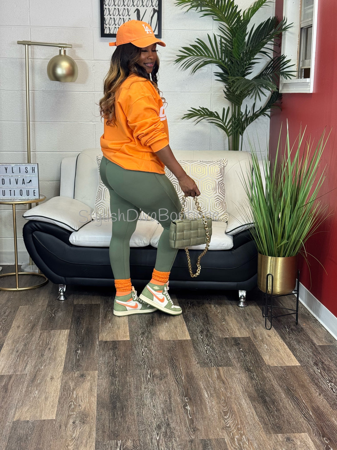 Butter Soft Microfiber Leggings up to 3XL (Lt Olive)