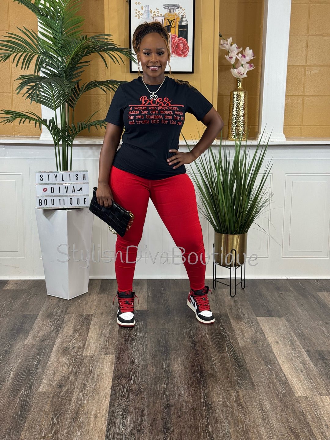 BOSS Definition Graphic Tee (Red Print)