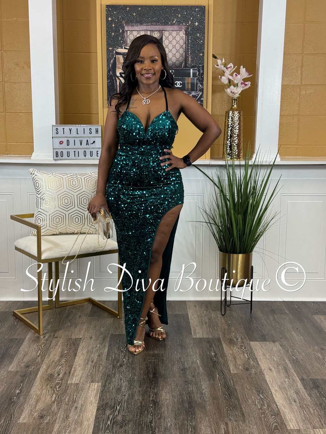 Bombshell Sequin Back-Tie Slit Maxi Dress (Teal Green) Stylish Diva Boutique Bombshell Sequin Back-Tie Slit Maxi Dress (Teal Green) Stylish Diva Boutique