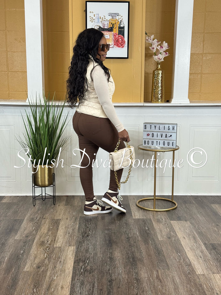 So Curvy Stretch Skinny Jeans up to 4XL (Brown)