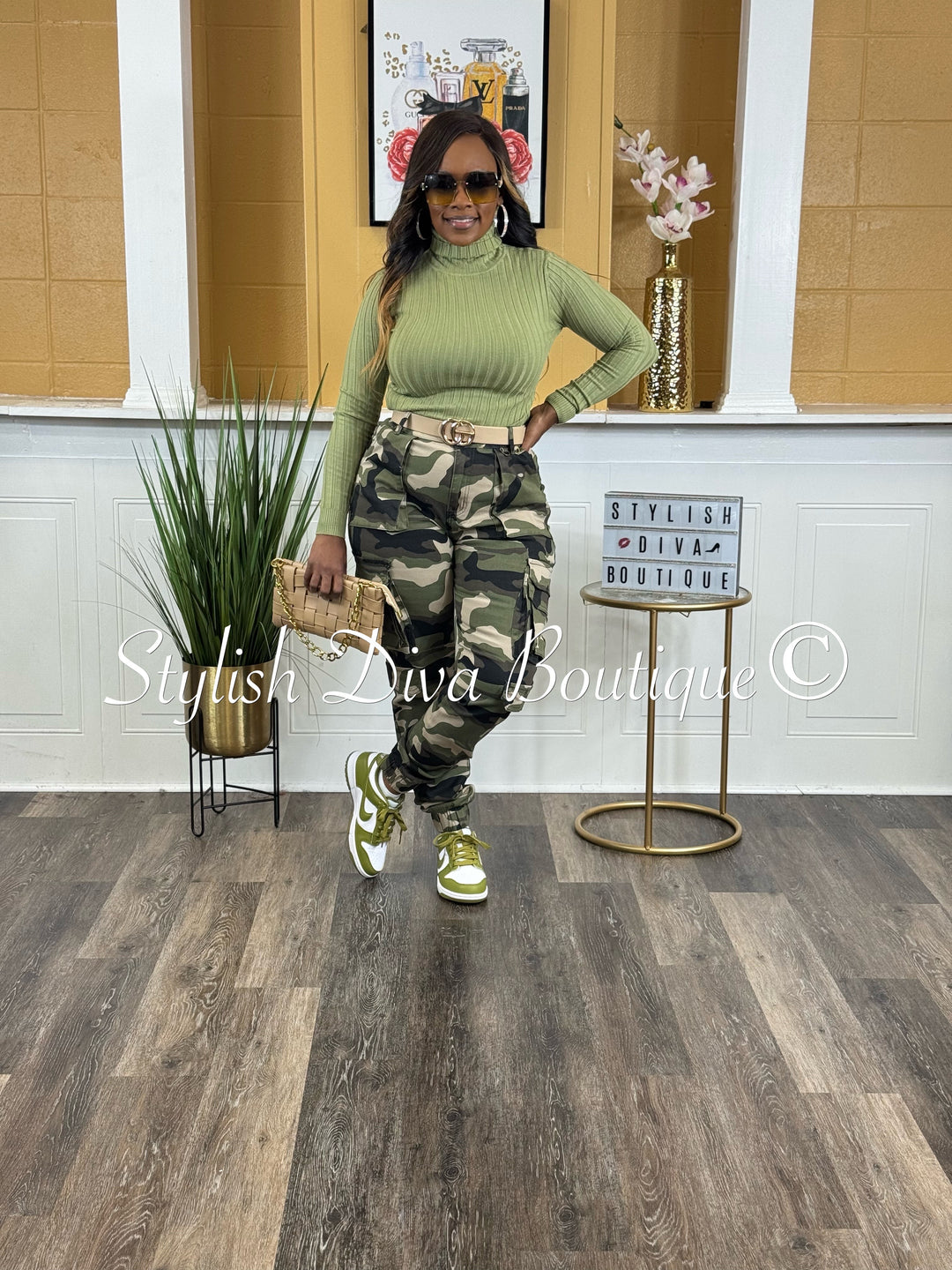 Sienna Camo Cargo Joggers (Light Camo)