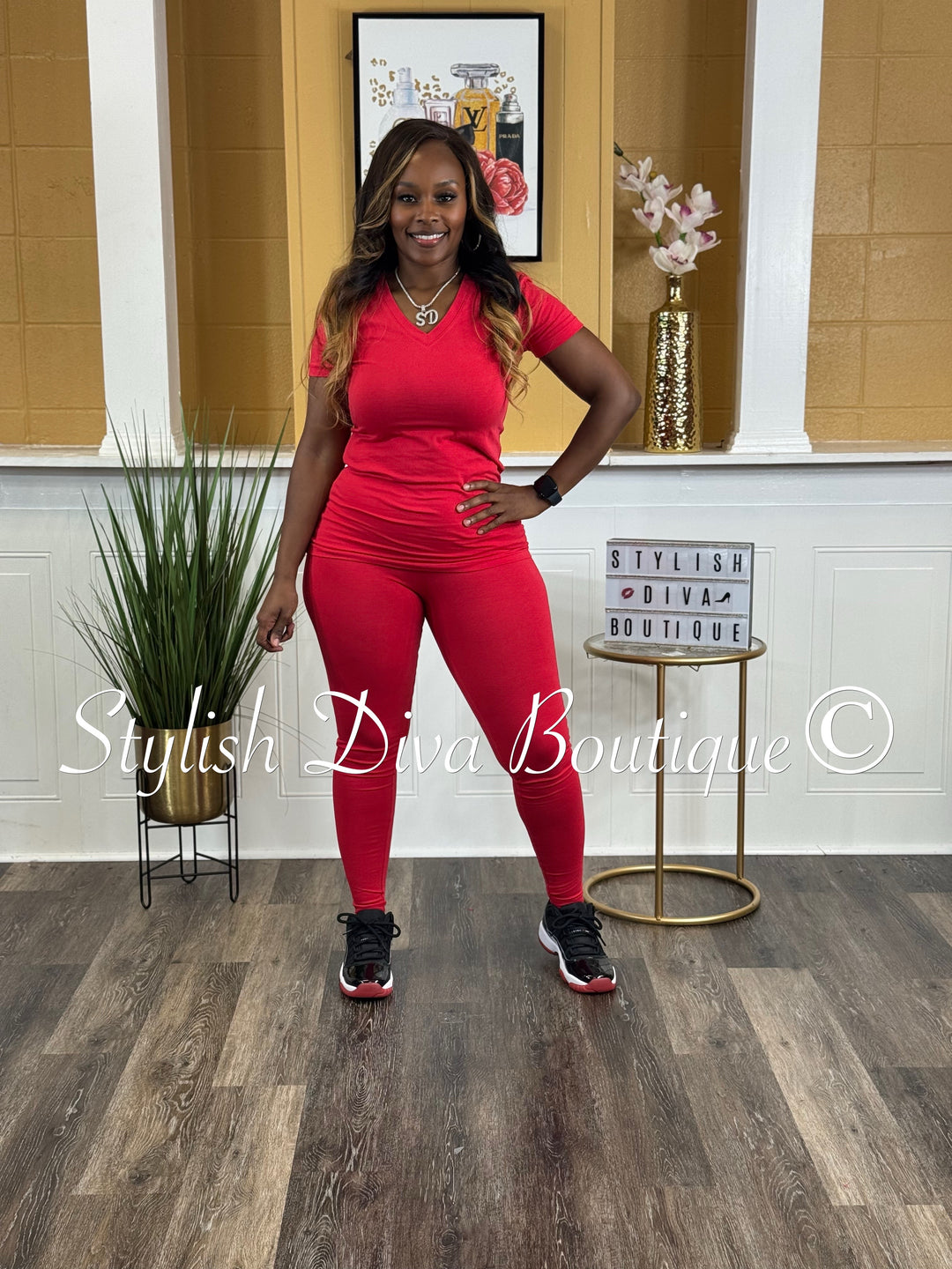 On the Run Legging Set (Red)