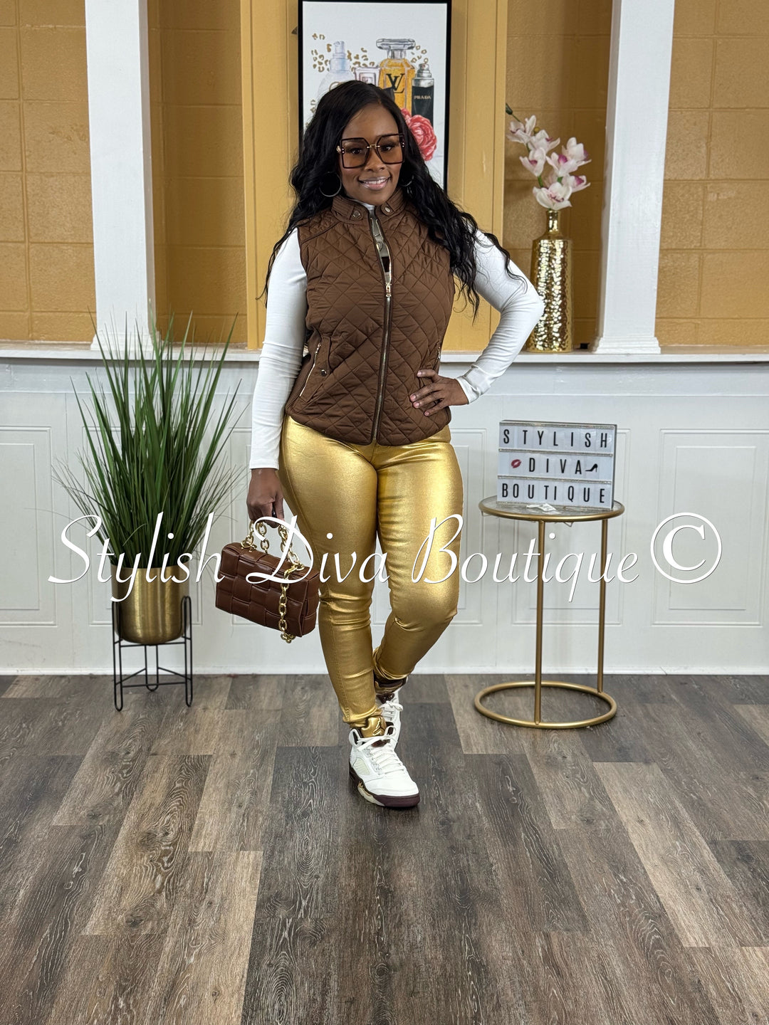 Rowan Quilted Padded Vest up to 2XL (Brown)