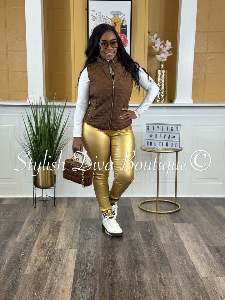 Rowan Quilted Padded Vest up to 2XL (Brown)