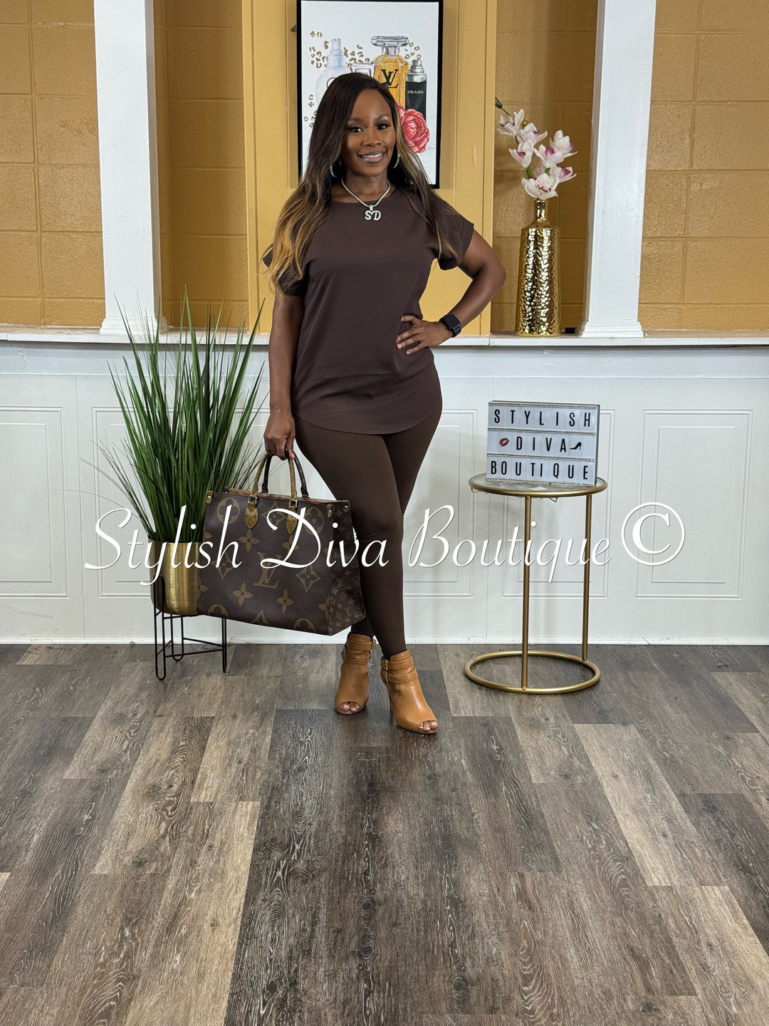 Dakota 2pc Legging Set (Brown)