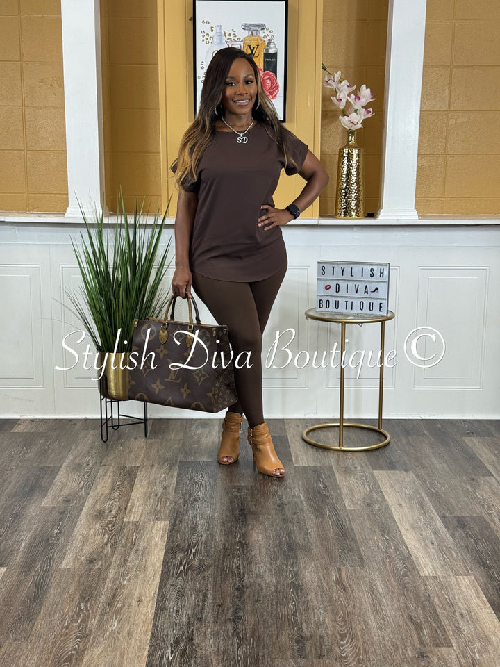 Dakota 2pc Legging Set (Brown)
