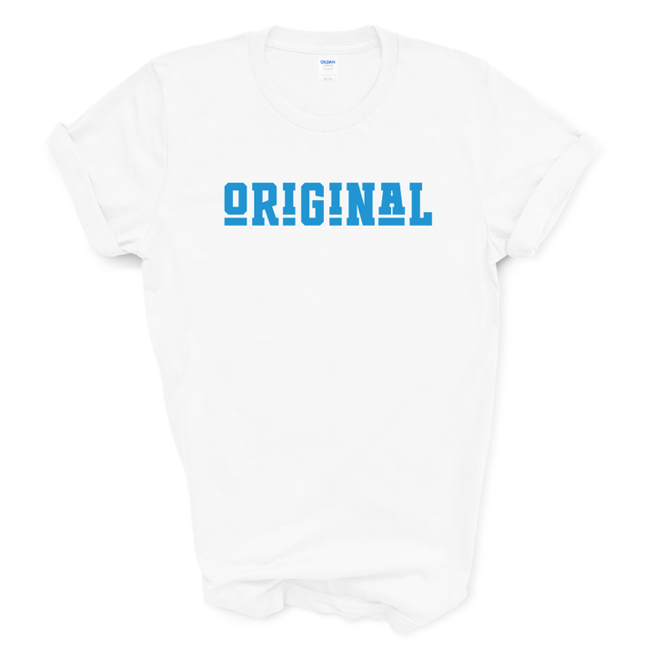 ORIGINAL Signature Graphic Tee (Black Shirt/Columbia Blue Print)