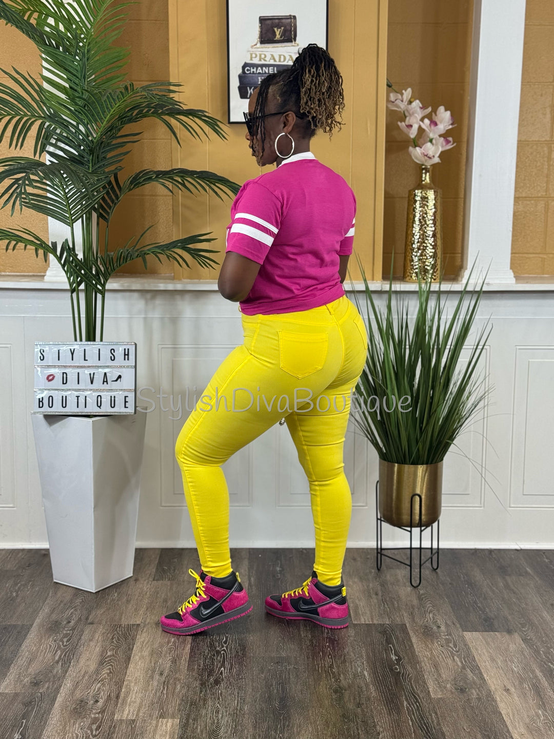 So Curvy Stretch Skinny Jeans up to 2XL (Yellow)
