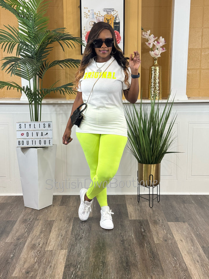 Butter Soft Microfiber Leggings (Neon Yellow)