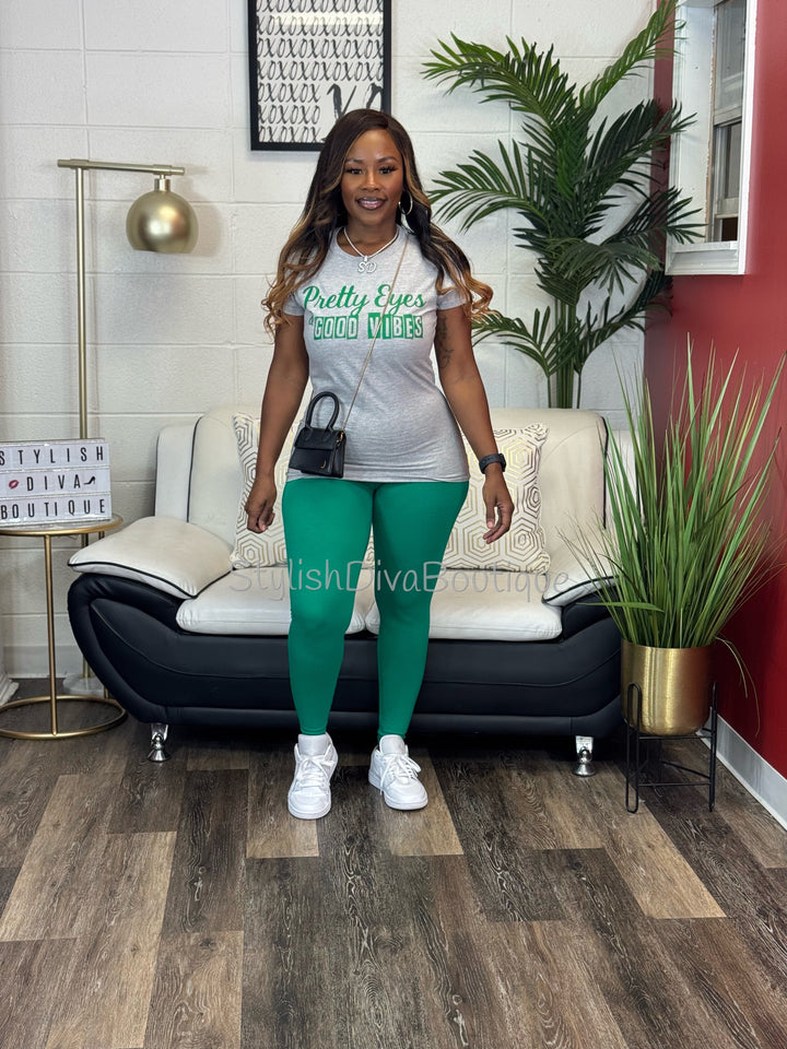 Luxe Cotton Leggings up to 3XL (K Green)