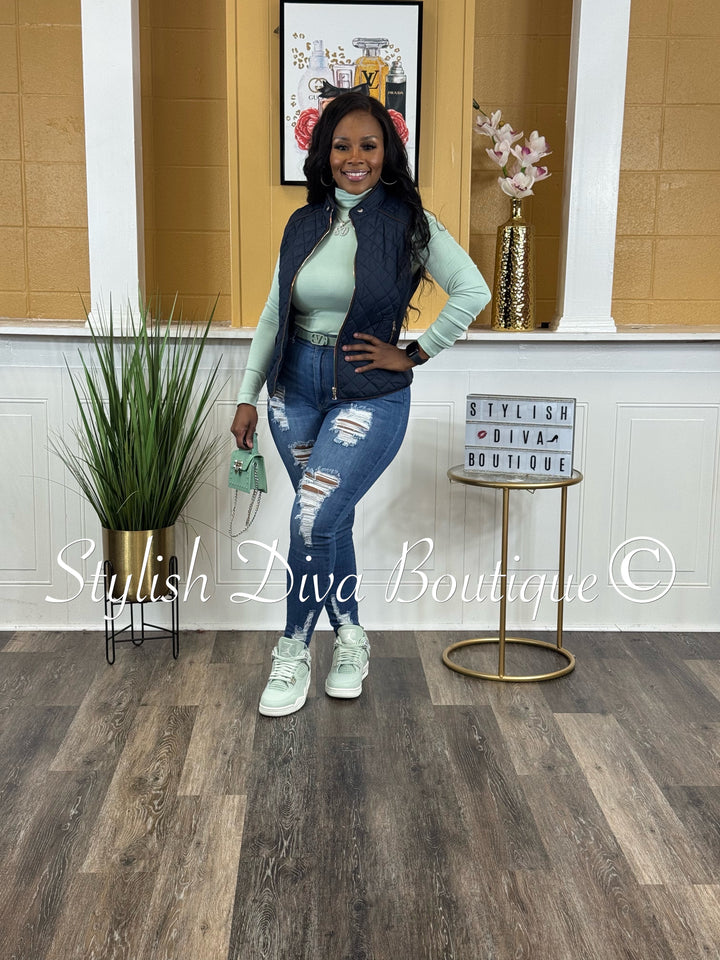 Rowan Quilted Padded Vest up to 2XL (Navy)