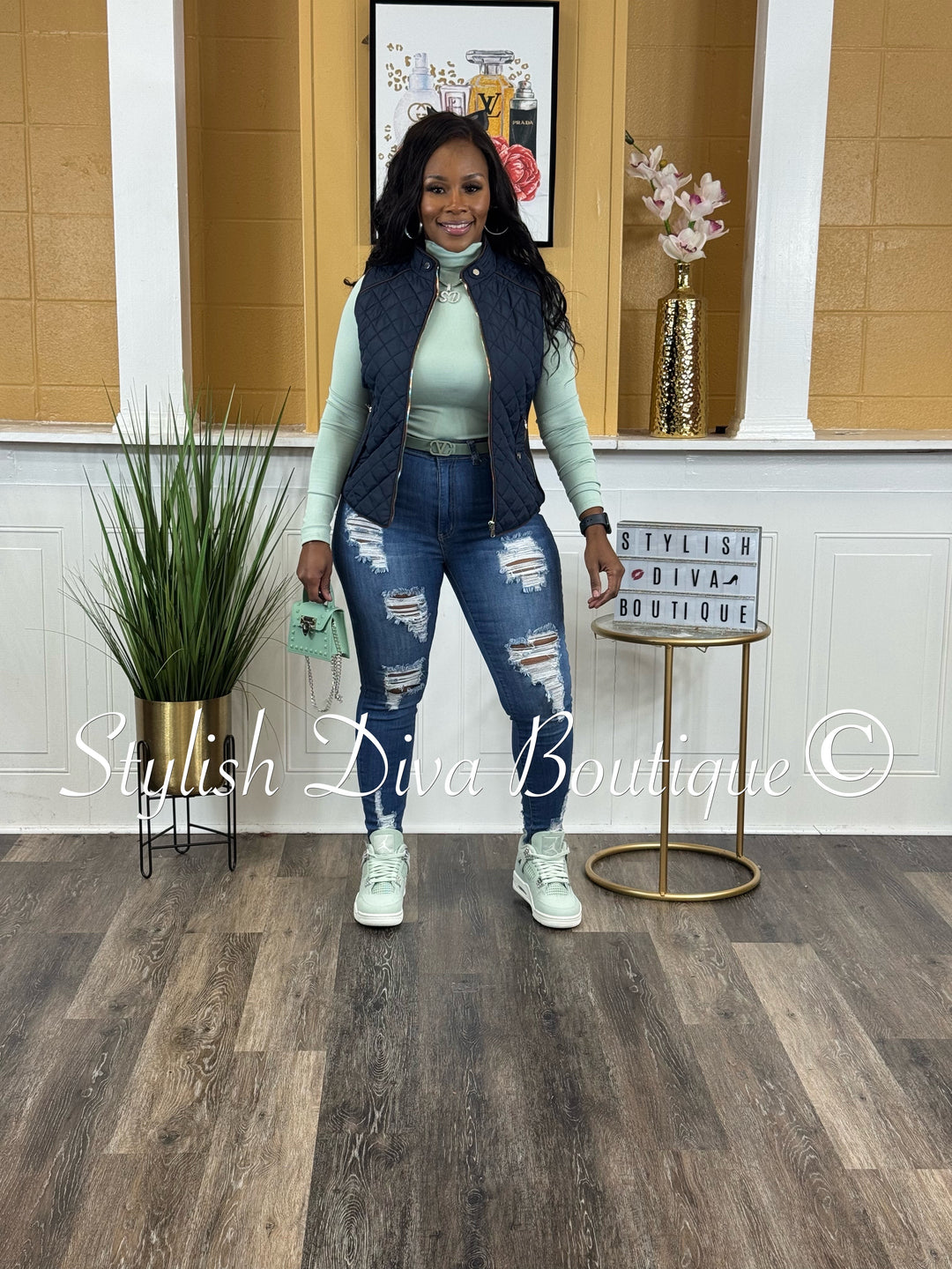 Rowan Quilted Padded Vest up to 2XL (Navy)