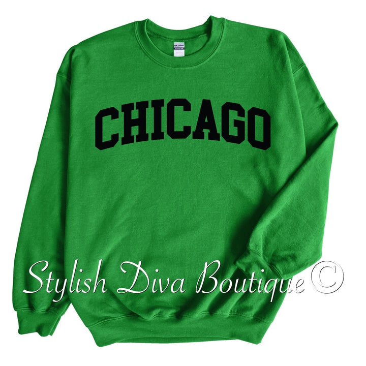 Chicago Sweatshirt Only up to 3XL (Black Print)
