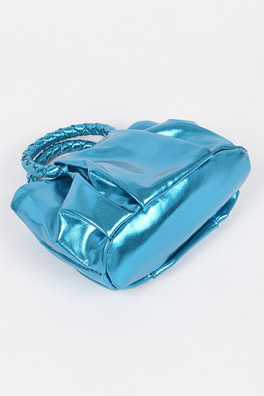 Metallic Top Handle Crossbody Bag
