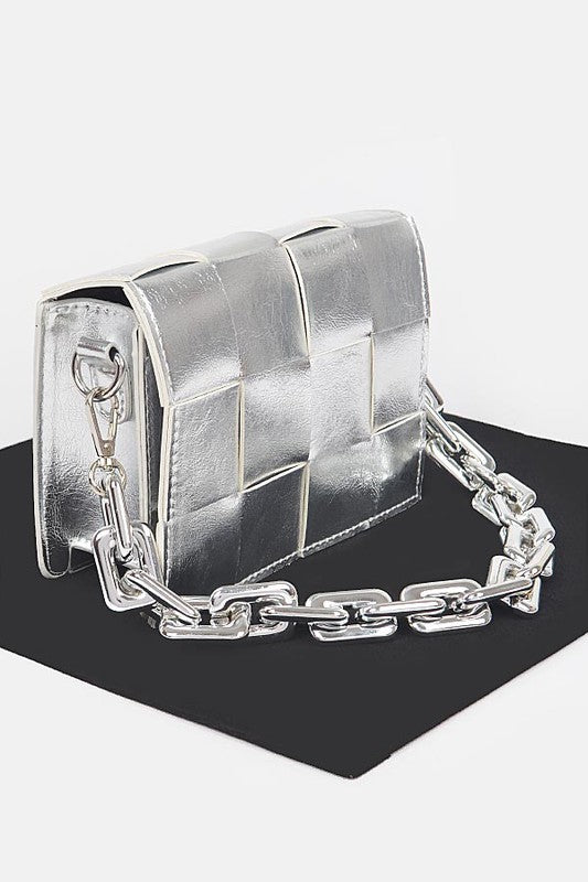 Metallic Chain Shoulder Bag