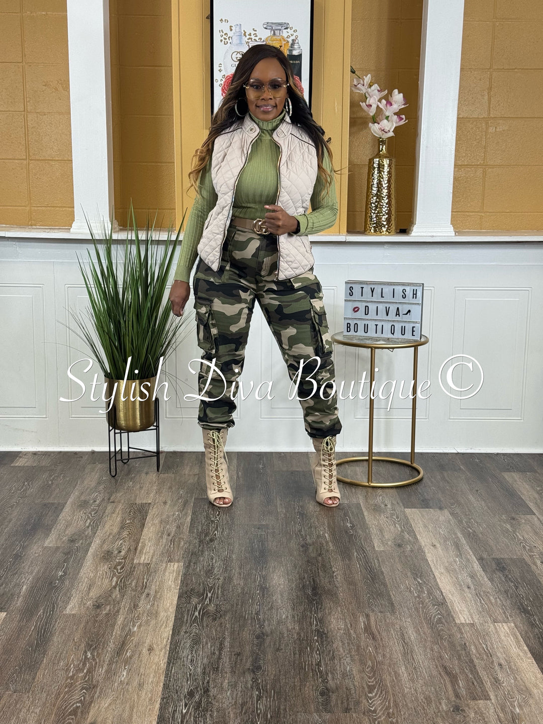 Rilo L/S Ribbed Turtleneck Sweater Top (Lt Olive)