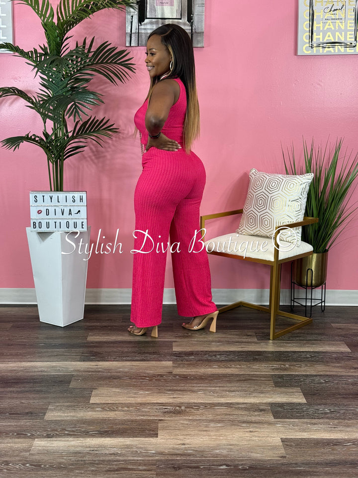 She's Different Cropped Set (Pink)