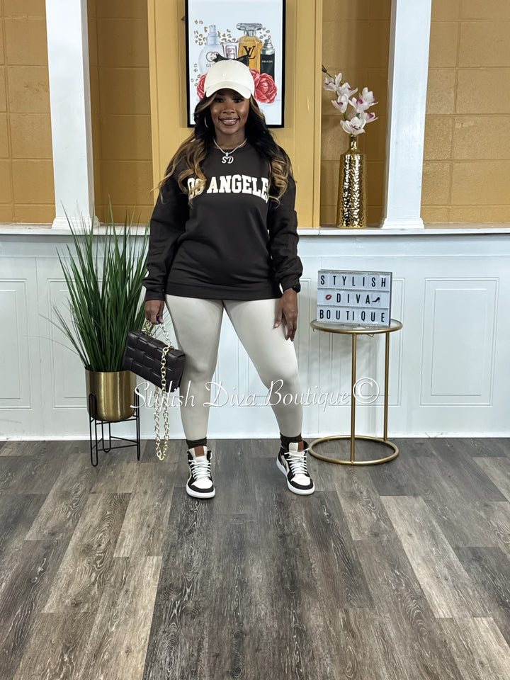 Los Angeles Sweatshirt Only up to 3XL (Cream Print)