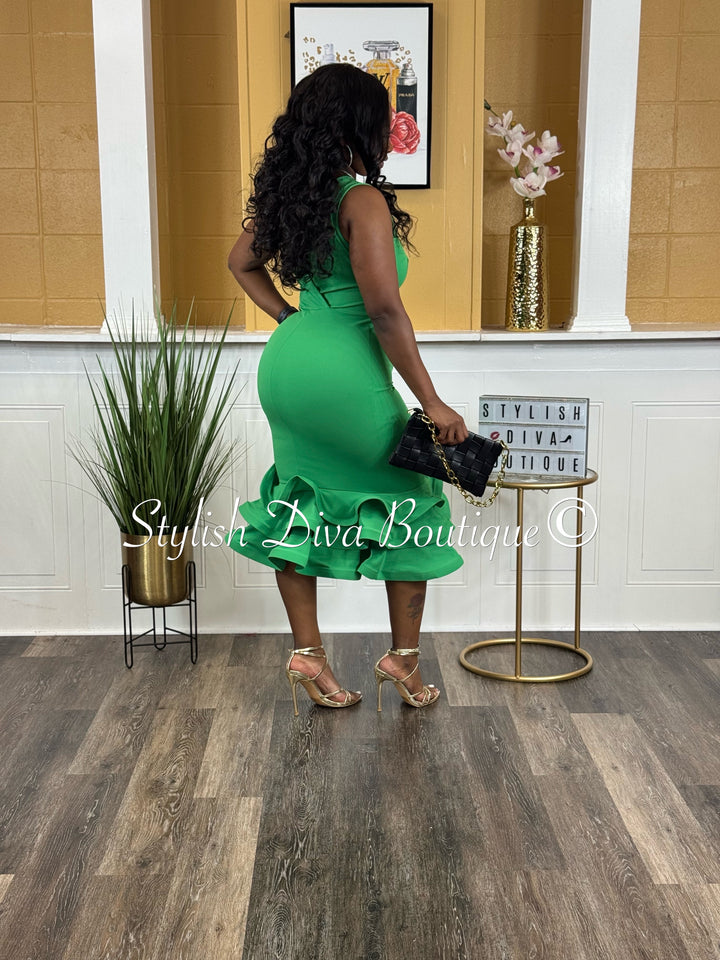 Majestic Midi Dress (Green)