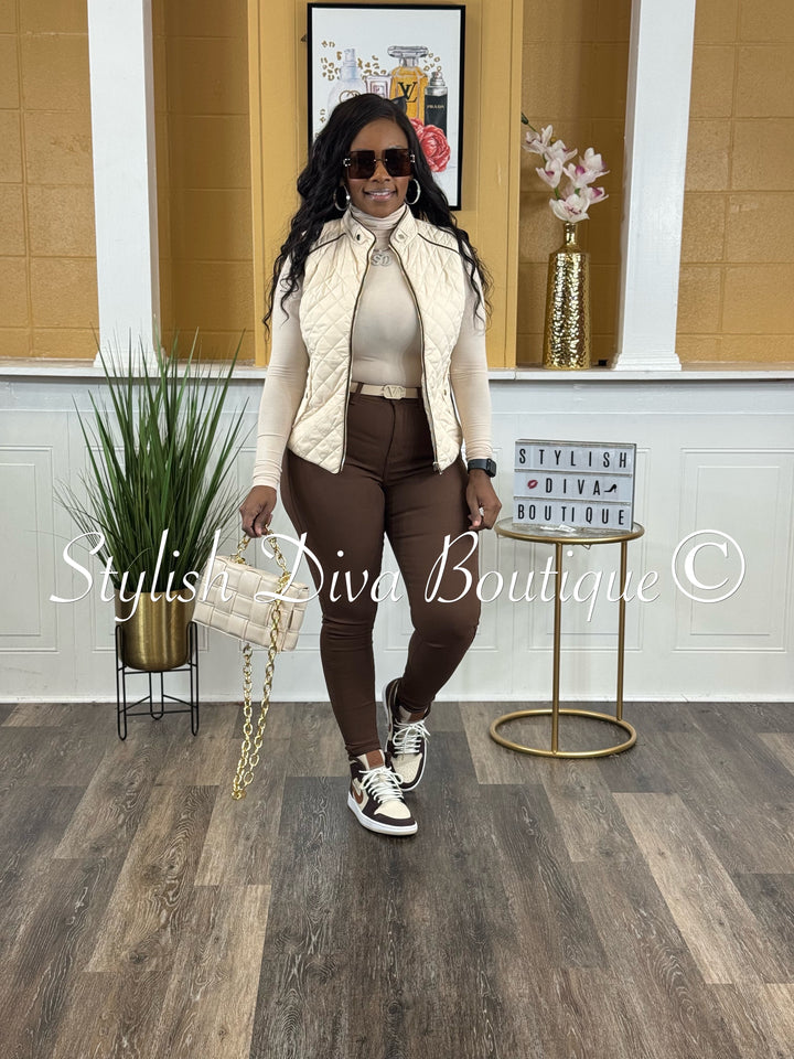 So Curvy Stretch Skinny Jeans up to 4XL (Brown)