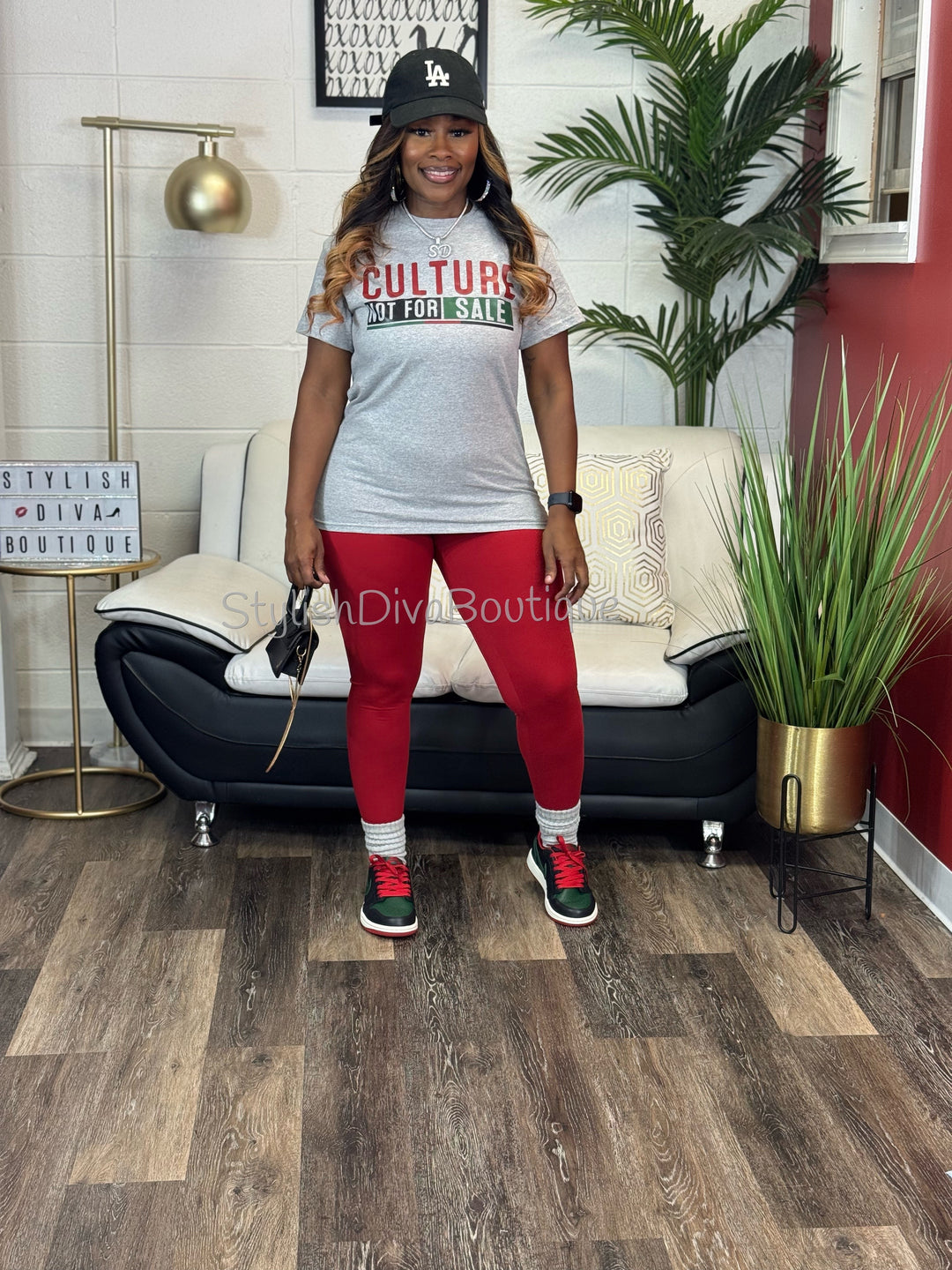 Culture Not For Sale T-Shirt (Red/Green/Black Print)