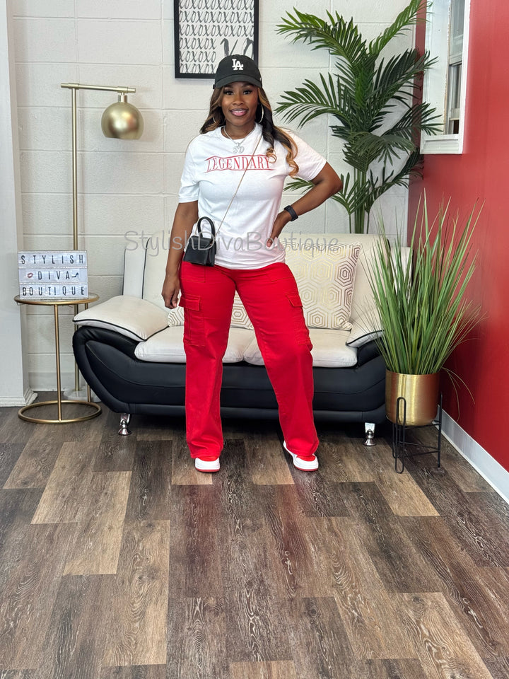 London Cargo Jeans (Red)