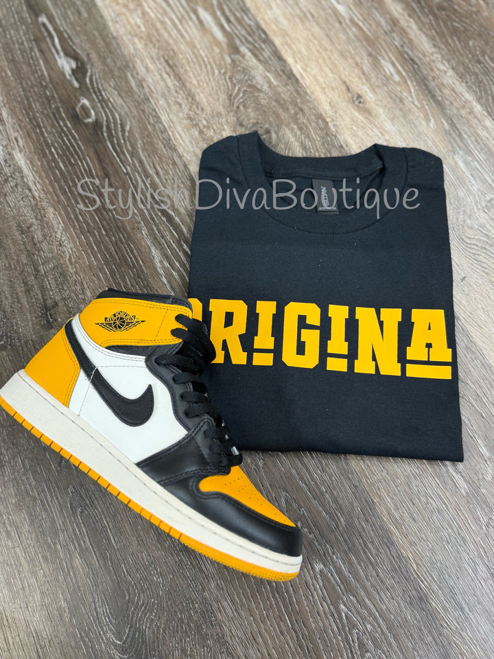 ORIGINAL Signature Graphic Tee (Black Shirt/Athletic Gold Print)