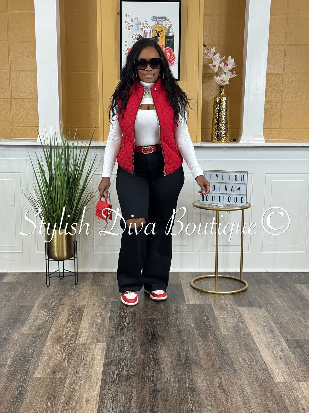 London Straight Leg Distressed Jeans (Black)