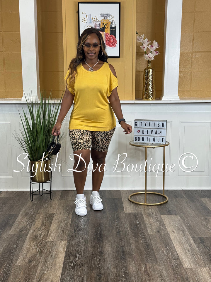 Bold Instincts Biker Set (Mustard/Leopard)