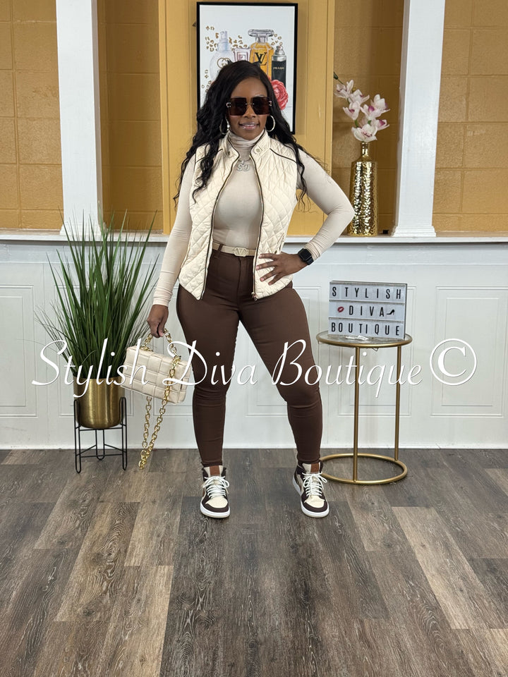 So Curvy Stretch Skinny Jeans up to 4XL (Brown)