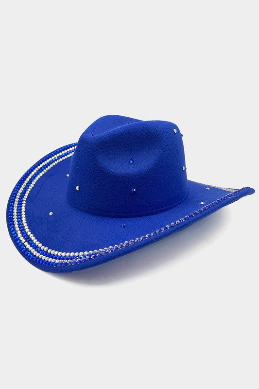 Bling Studded Cowboy Western Hat (Royal Blue)