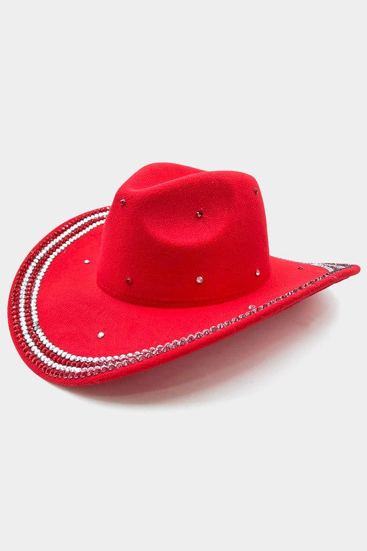 Bling Studded Cowboy Western Hat (Red)