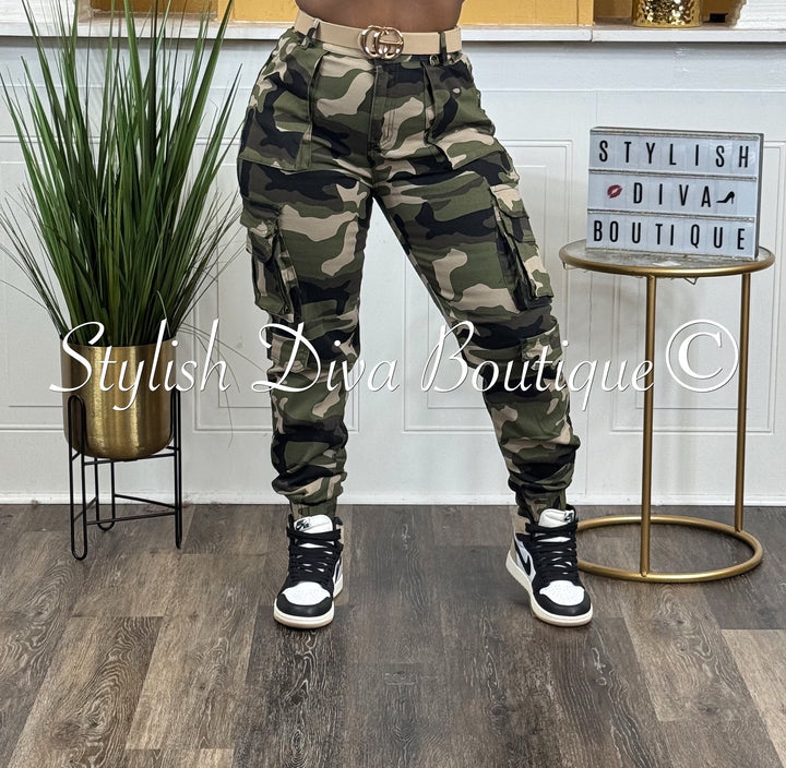 Sienna Camo Cargo Joggers (Light Camo)