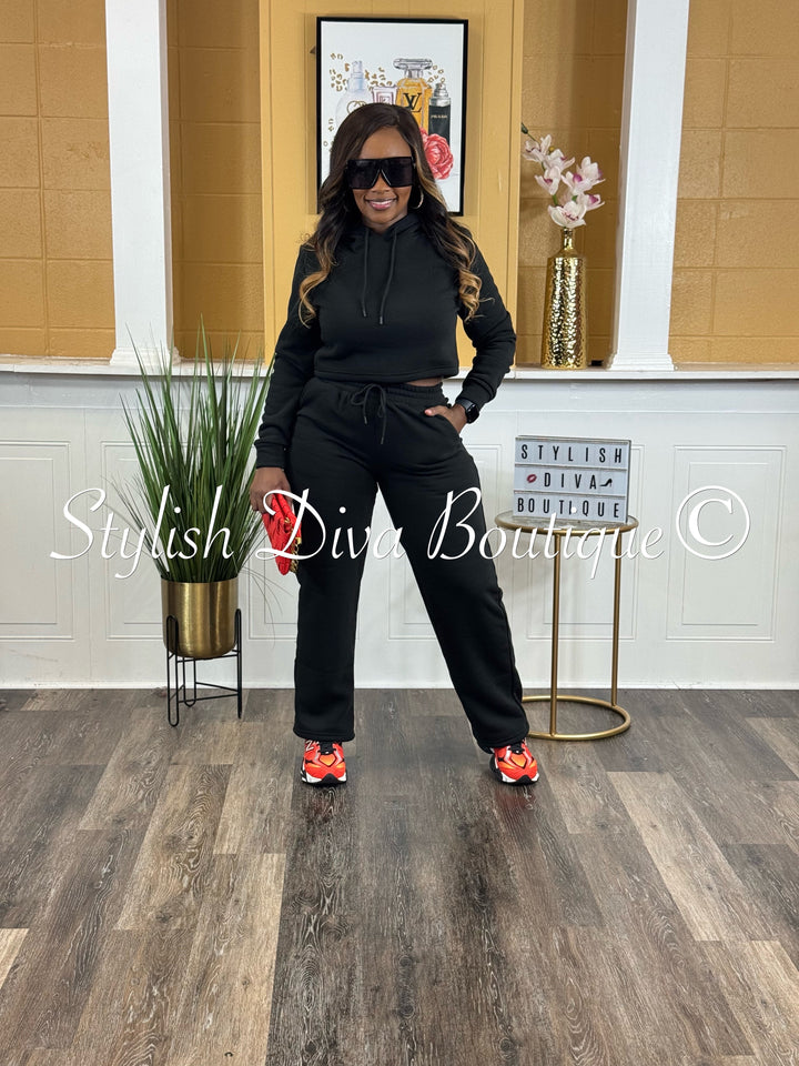 Comfort Mode Pullover Fleece Set (Black)