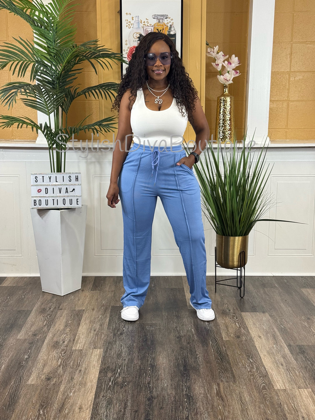 Day to Day Cropped Set (Blue)