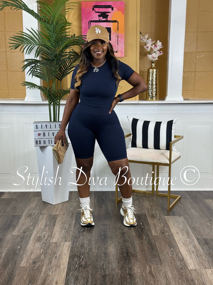 Biker Bae Set (Navy)