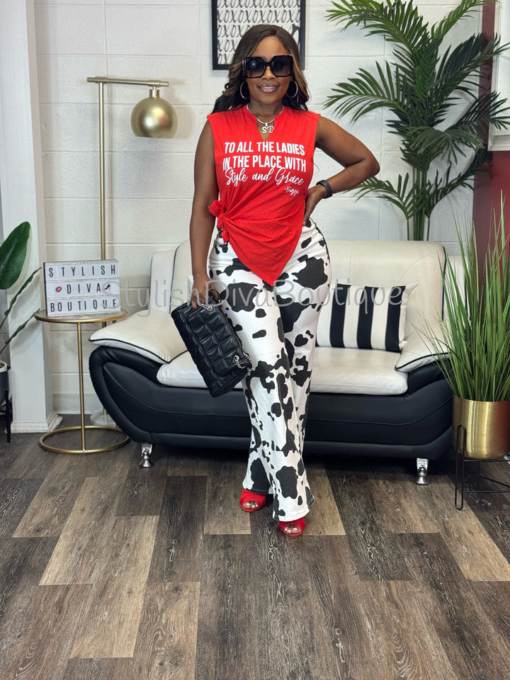 To All The Ladies With Style &amp; Grace T-Shirt (White Print)