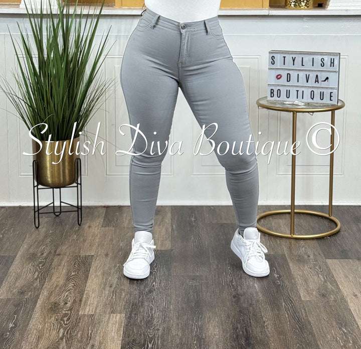 So Curvy Stretch Skinny Jeans up to 2XL (Light Grey)