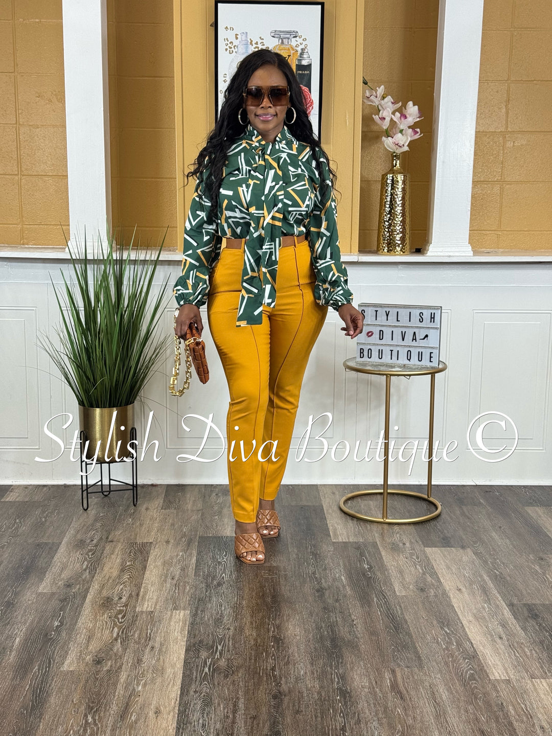 Mya Ankle Pants (Mustard)