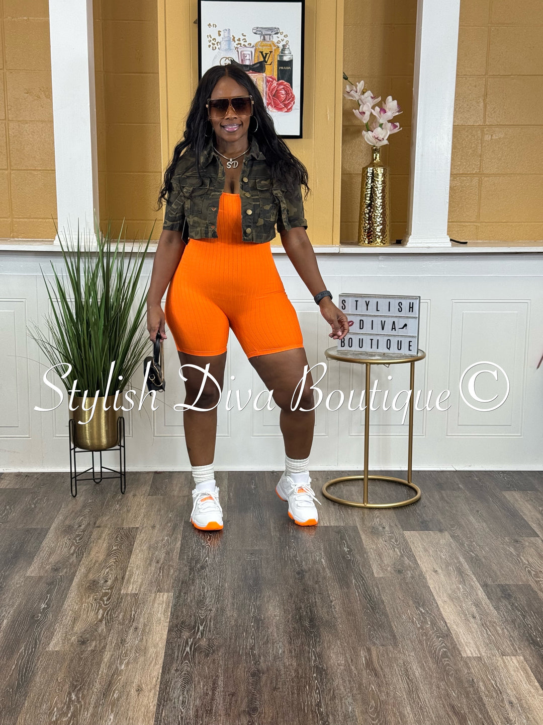 Camo Cropped S/S Denim Jacket up to 3XL