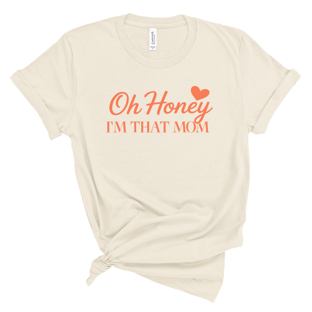 I Am That Mom Graphic Tee (Coral Print)