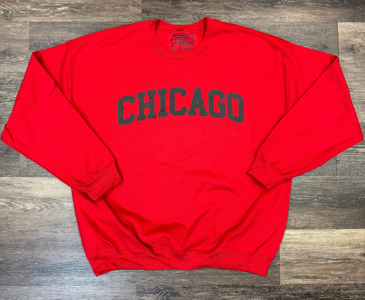 Chicago Sweatshirt Only up to 3XL (Red/Black Print)